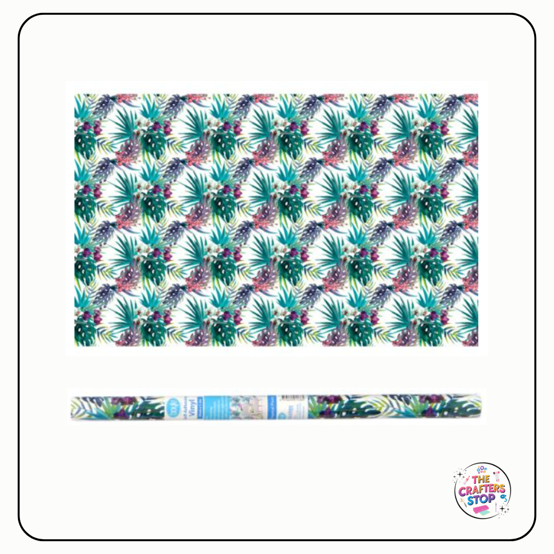 Self Adhesive Vinyl Pattern Roll - Tropical Plants