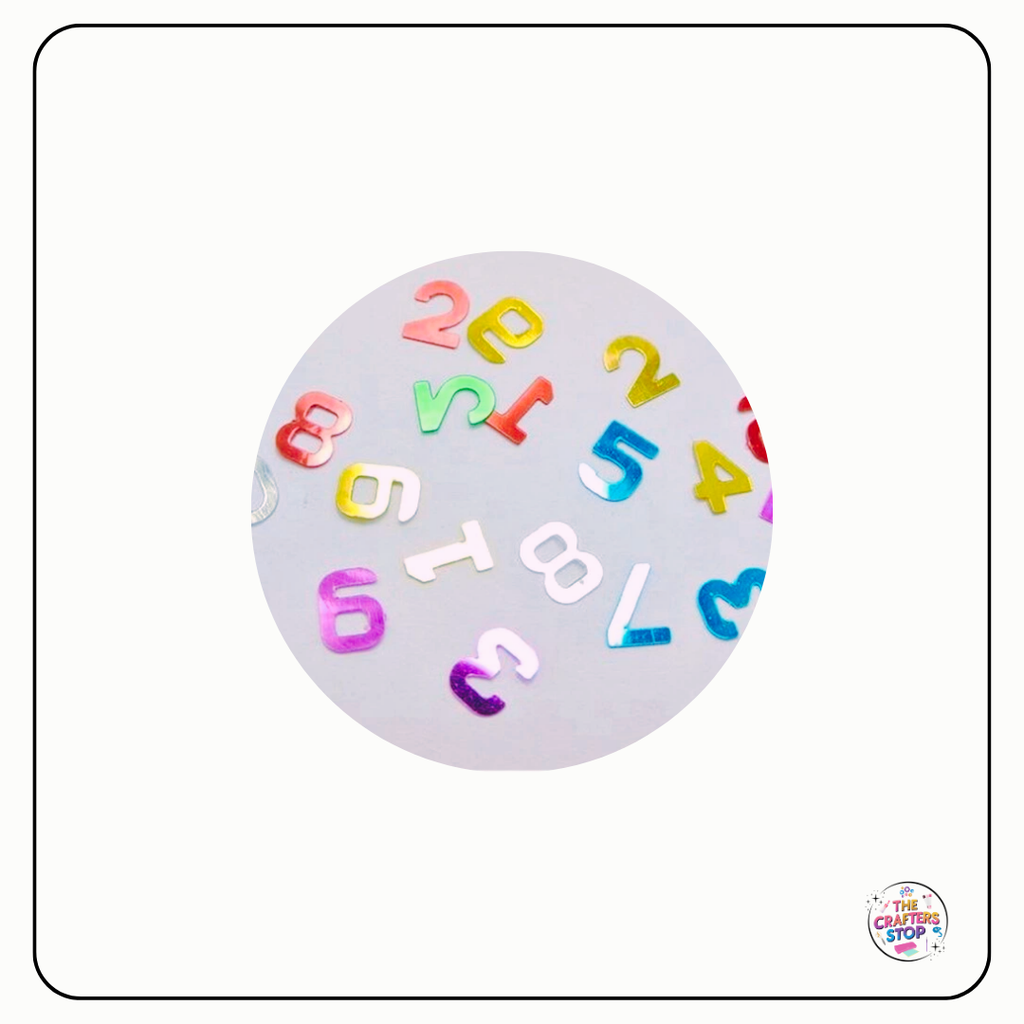 PVC Number Sequin Add-ins 25g