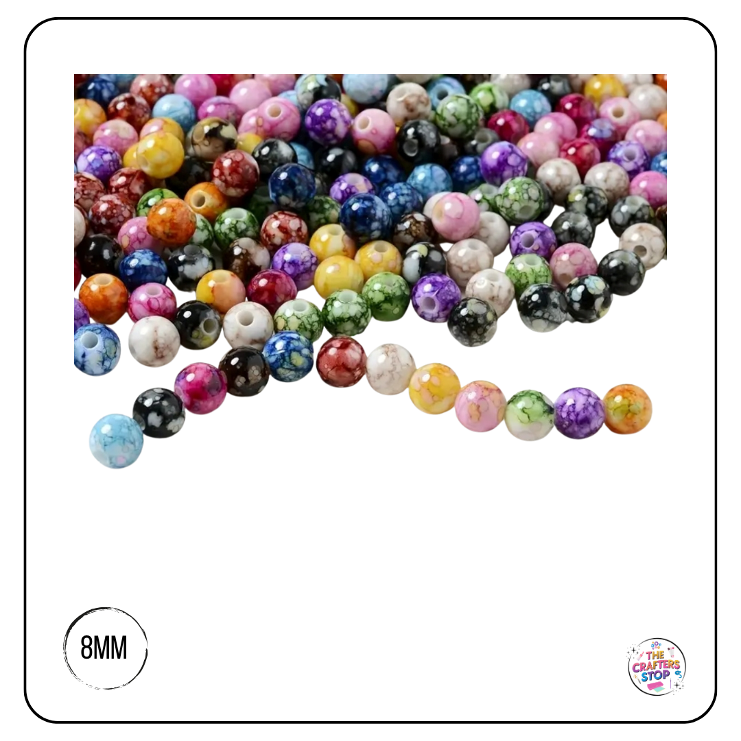 Ink Splat Style Beads - 8mm