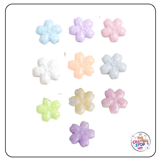 Large Acrylic Iridescent Sukura Flower Beads - Perfect for DIY Pens