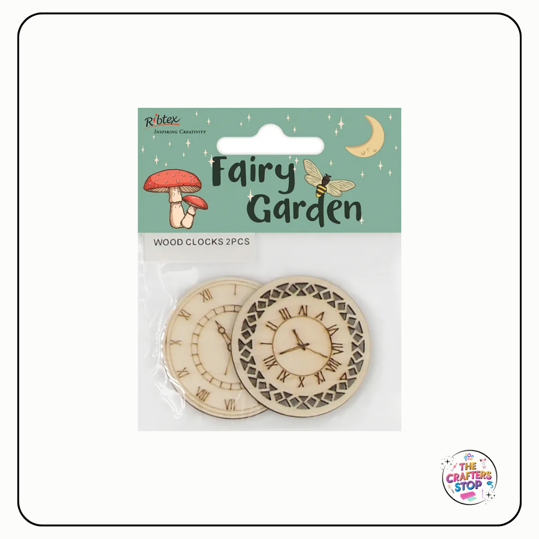 Decorative Wooden Mini Clocks (2Pcs)