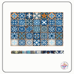 Self Adhesive Vinyl Pattern Roll - Blue Moroccan Tiles