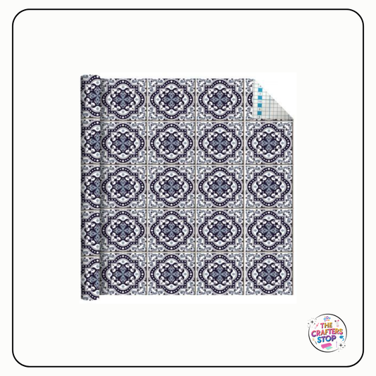 Self Adhesive Vinyl Pattern Roll - Vintage Tiles
