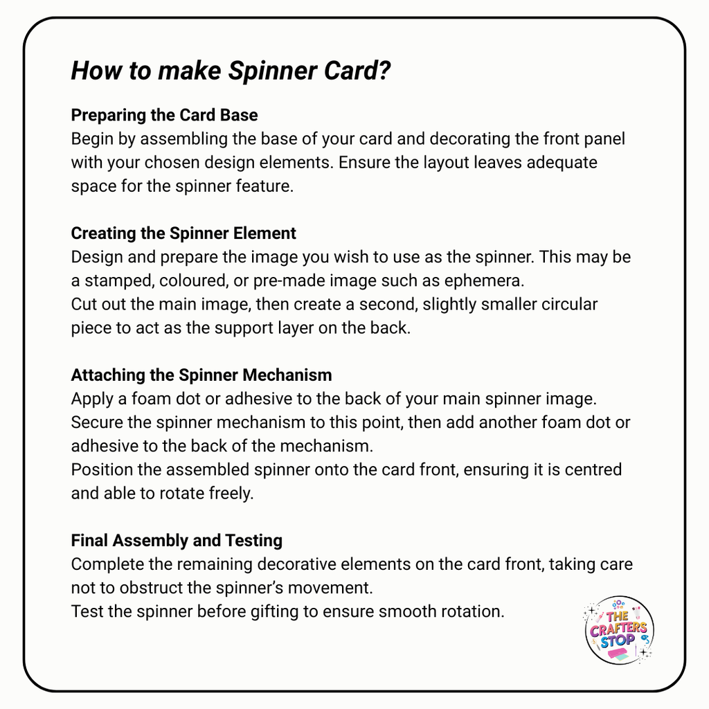 Mini Roating Spinner Mechanisms for Card Making (X5 Pack)