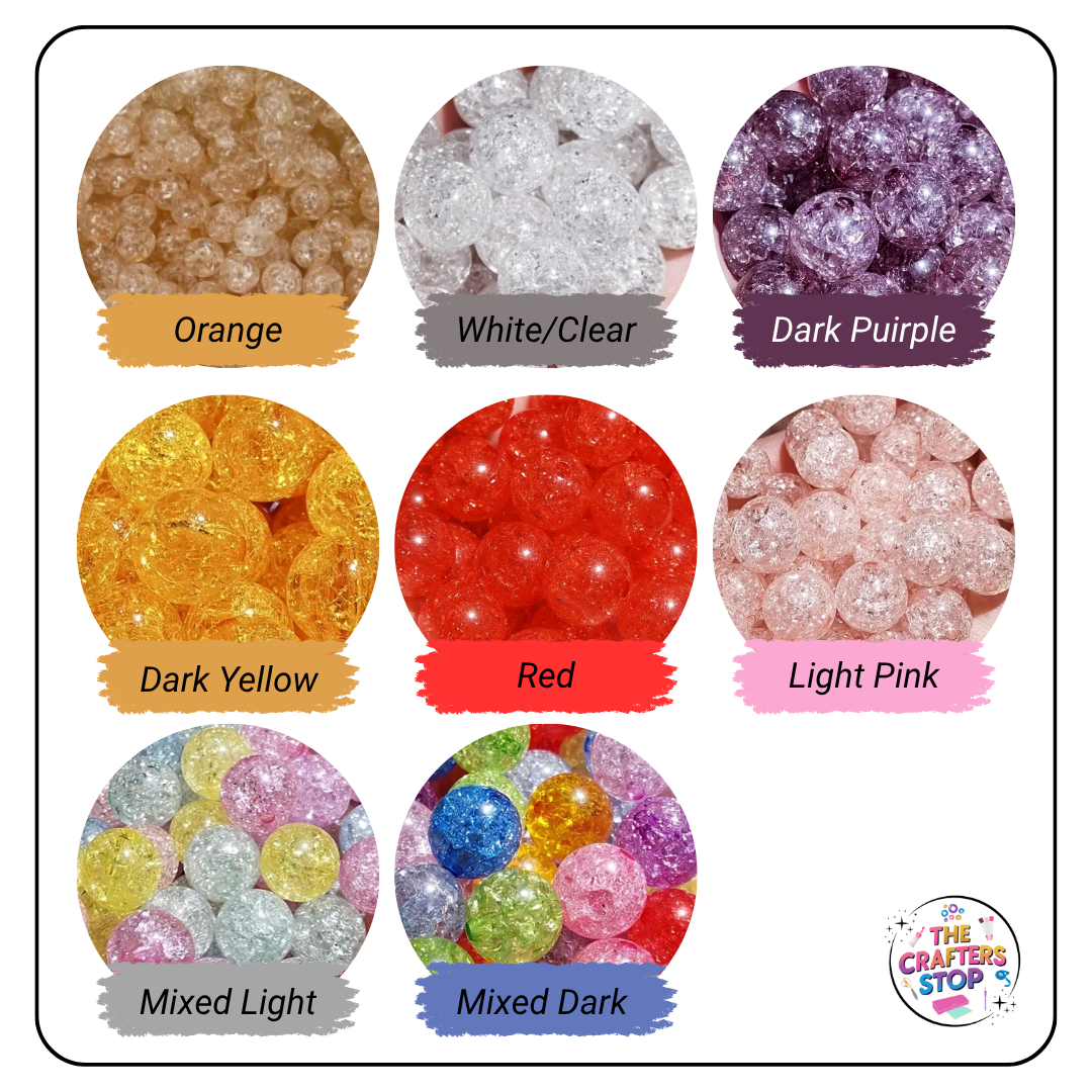 Coloured Crackle Beads - 8mm