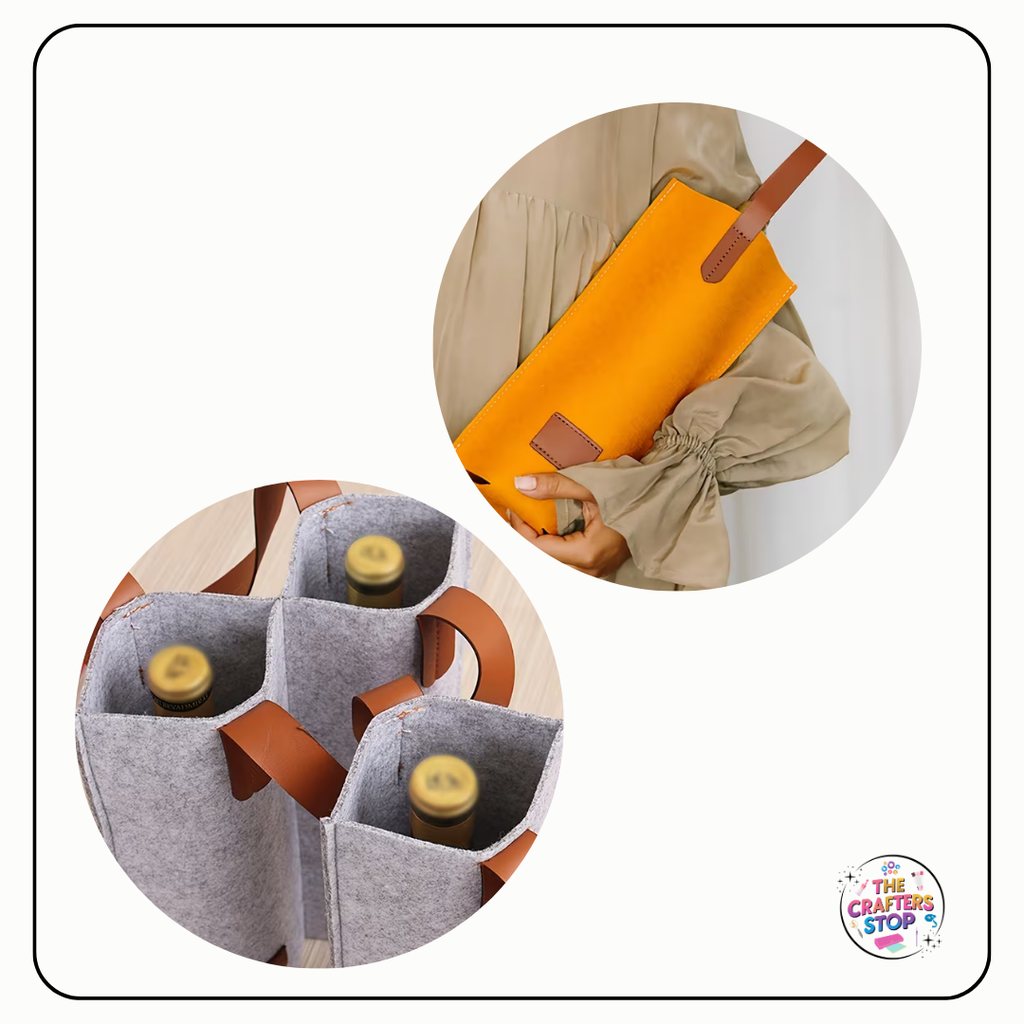 Reusable Felt Wine Bottle Bag