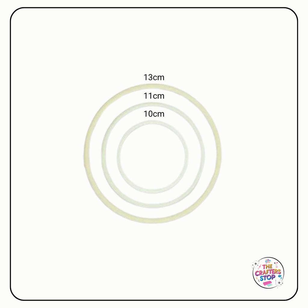 White Plastic Craft Hoops - 3 pcs
