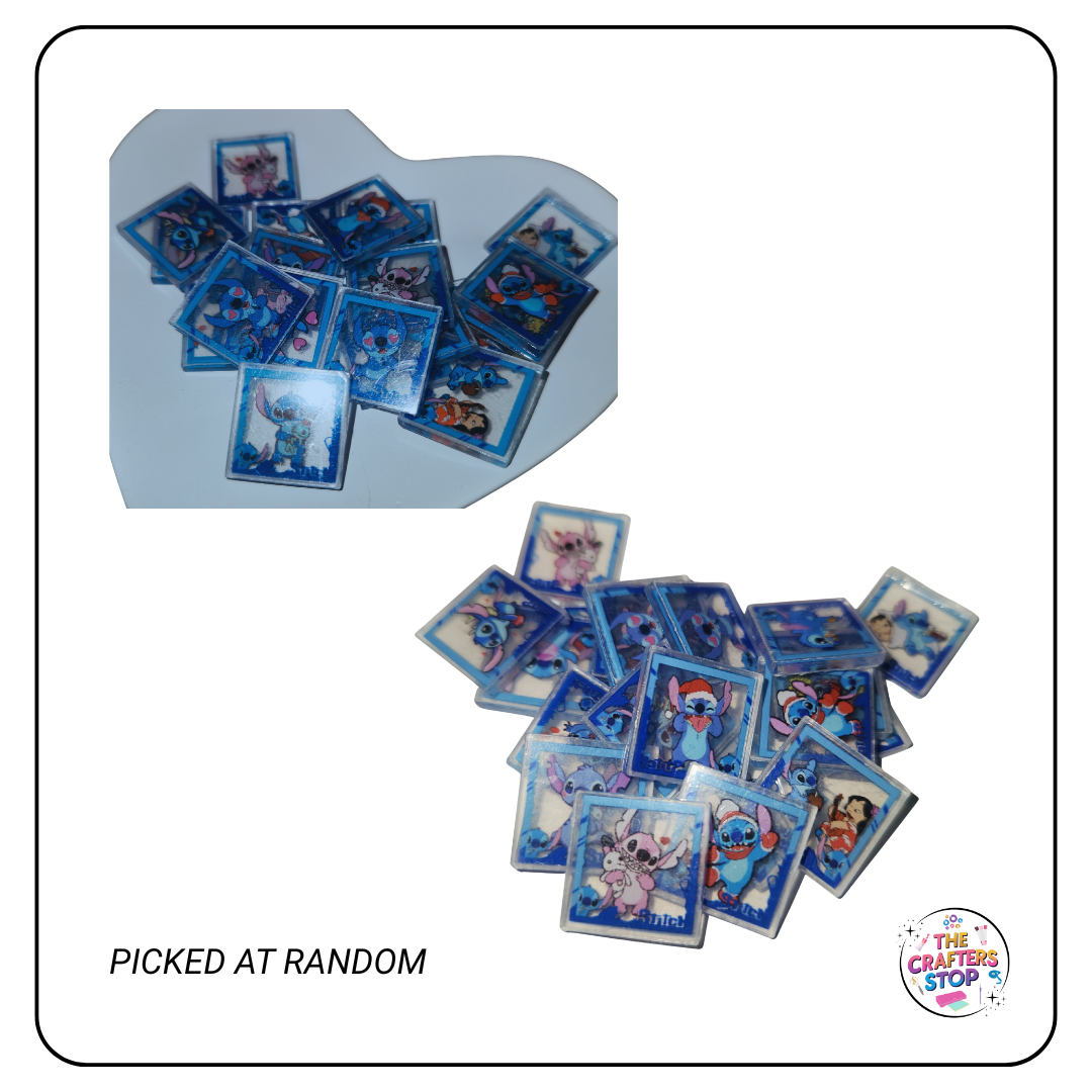 Acrylic Square Stitch Embellishments - Mixed