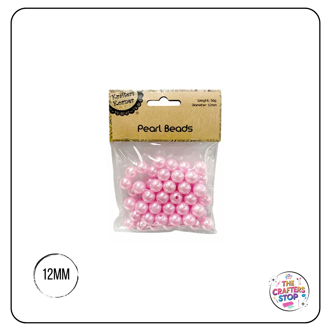 12mm Round Pearl Beads