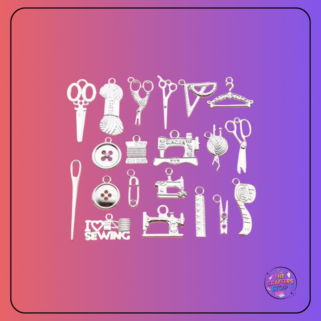 Sewing Themed Metal Charms - Gold/Silver