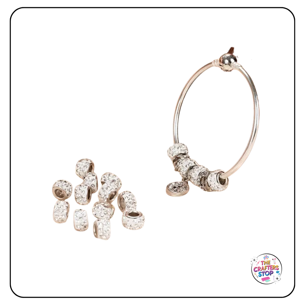 Large Hole Rhinestone Sparkly Beads