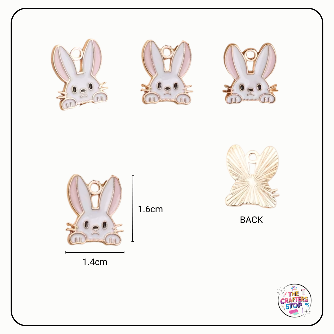 Metal/Enamel Easter Bunny Charms