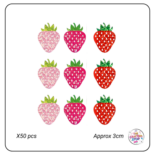 Sparkly Strawberry Scrapbooking Stickers