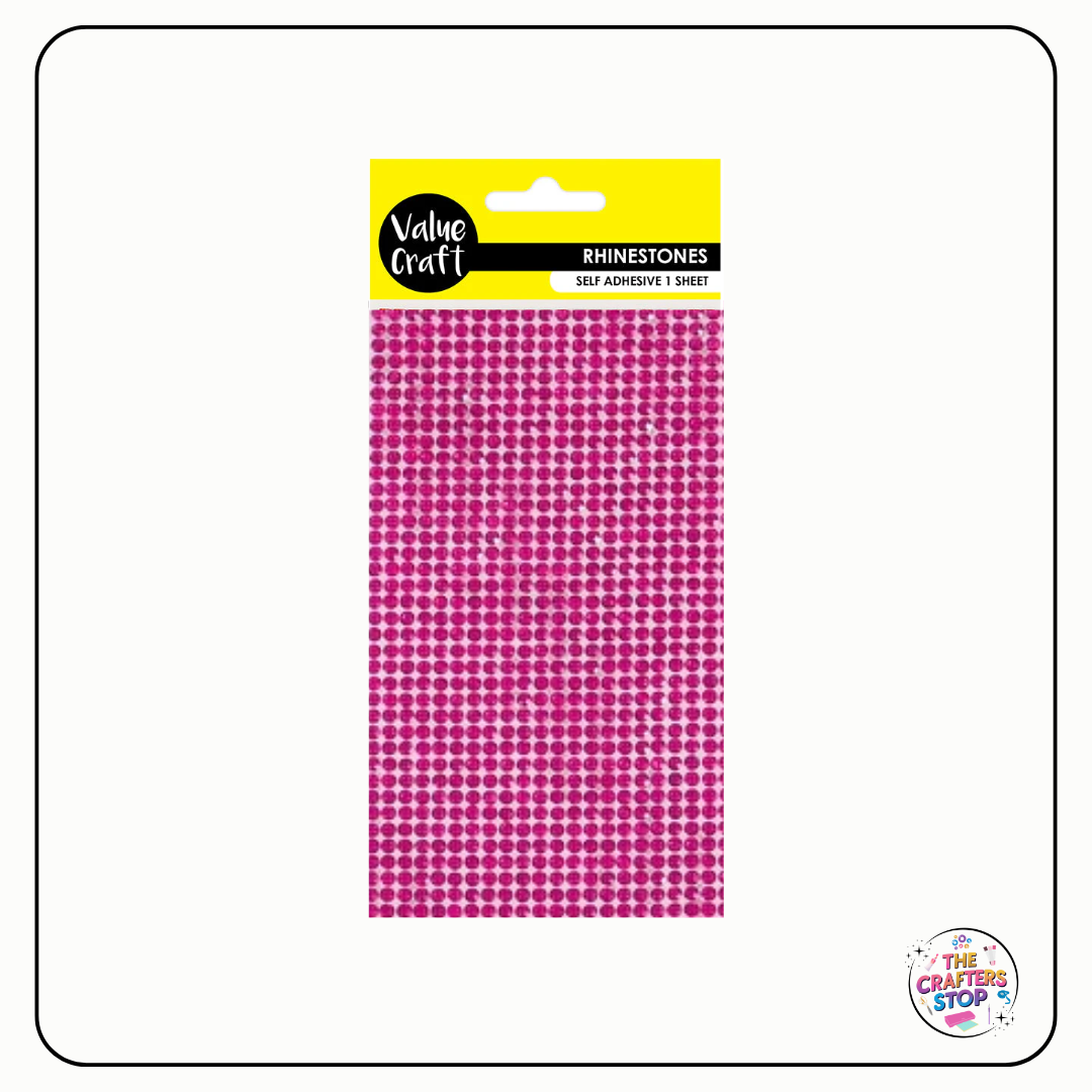 Craft Self Adhesive Square Rhinestone Sheets - 6 Colours