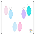 Acrylic "Hotel" Style Blank Keyring - 6 Colours