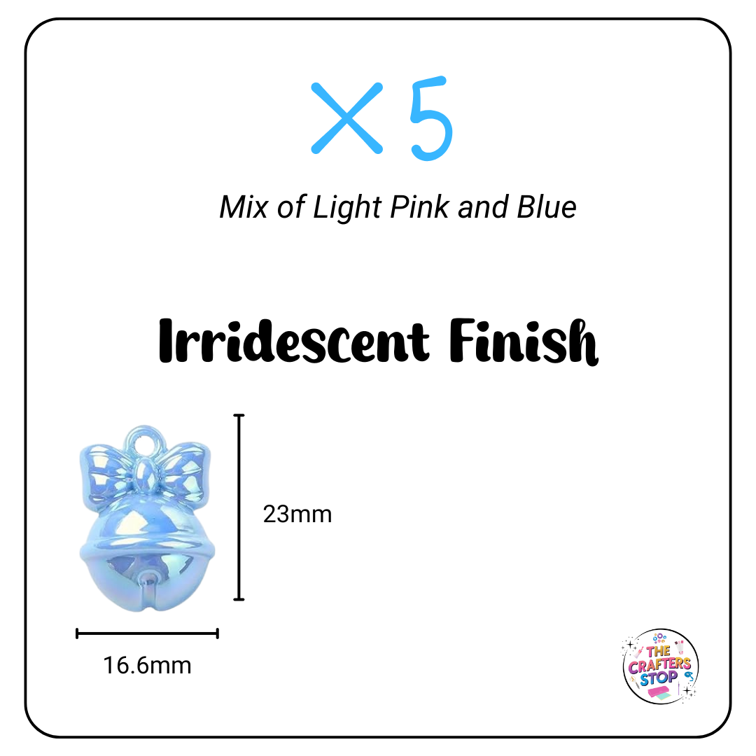 Acrylic Irridesent Bell with Bow Charms