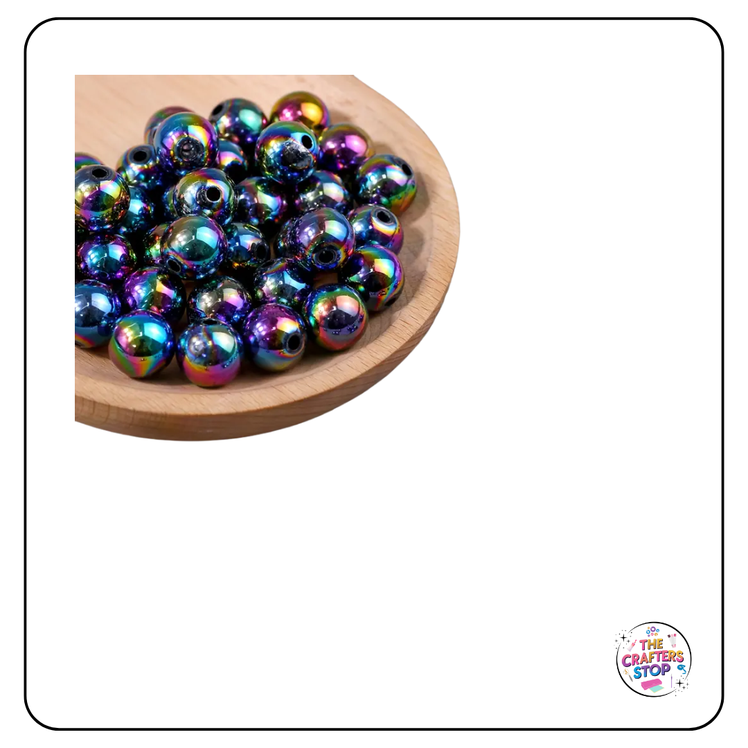 Large Acrylic Iridescent Beads - 14.5mm