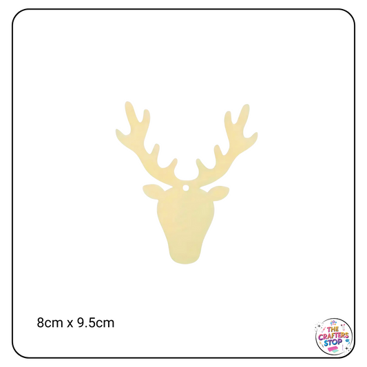Christmas Wooden Cutout Shapes - Reindeer Head