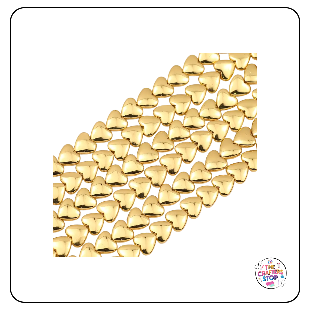 Heart Shaped Metallic Beads