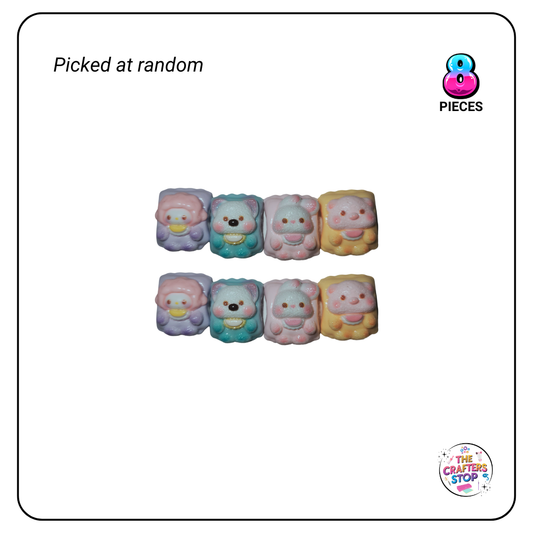 Kawaii Flatback Resin Embellishments - X8pcs