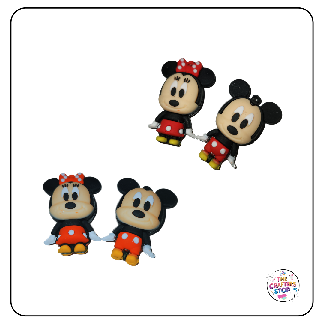 Minnie Mouse & Mickey Mouse PVC Charms