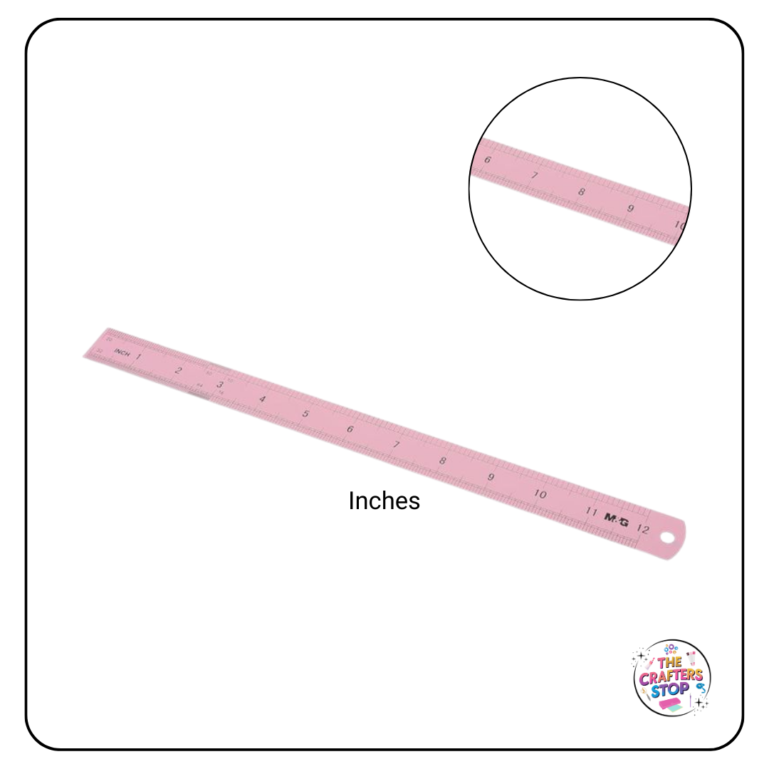Aluminium Metal Ruler (12"/30cm) Pink