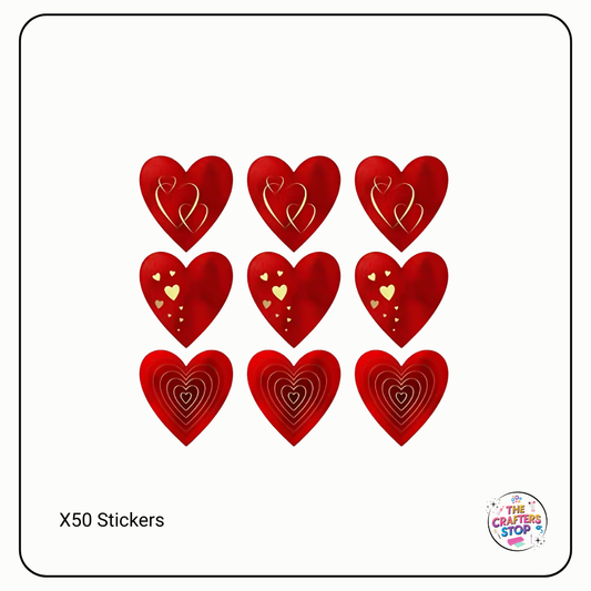 Red Heart Shape Scrapbooking Stickers