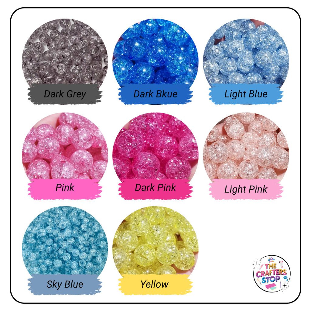 Coloured Crackle Beads - 8mm