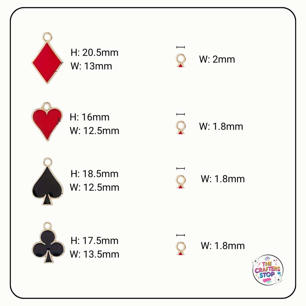 Playing Cards Metal Charms