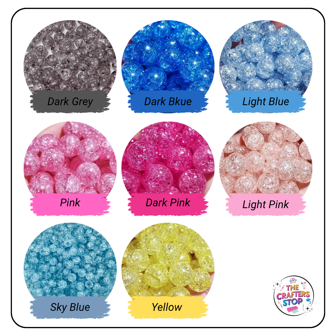 Coloured Crackle Beads - 10mm