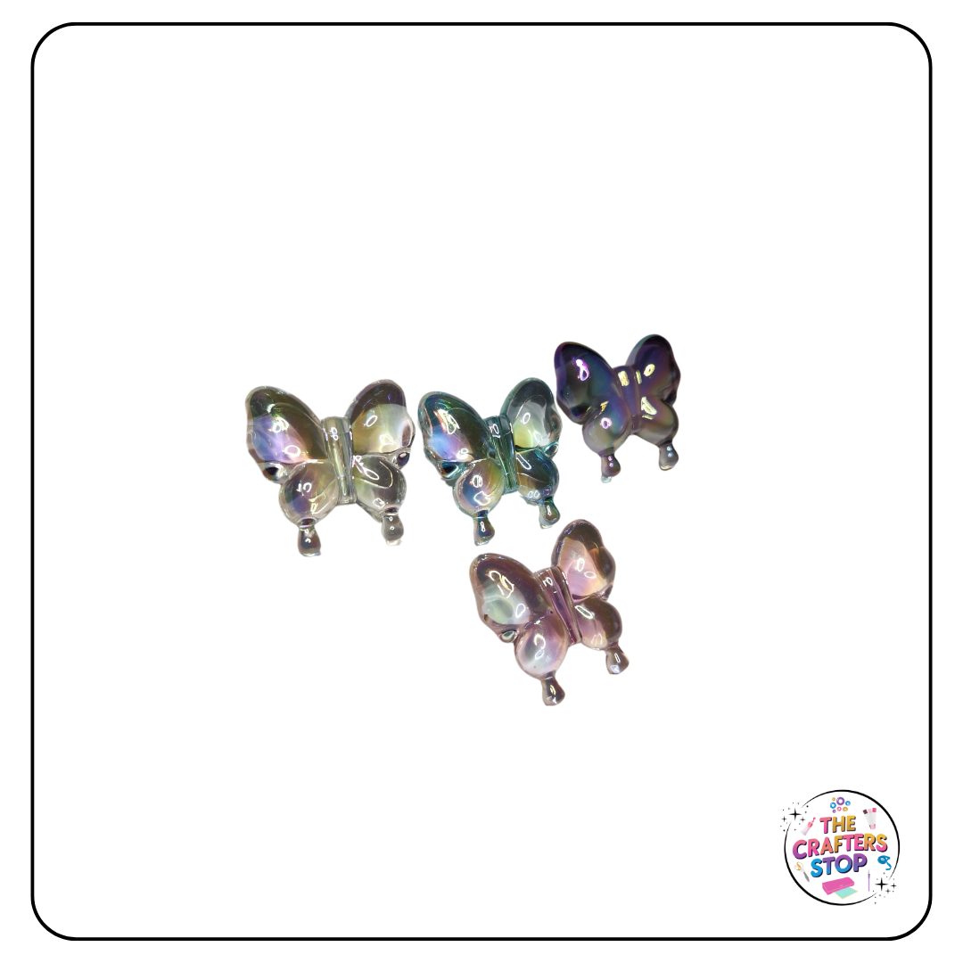 Large Acrylic Butterfly Iridescent Beads - Perfect for DIY Pens