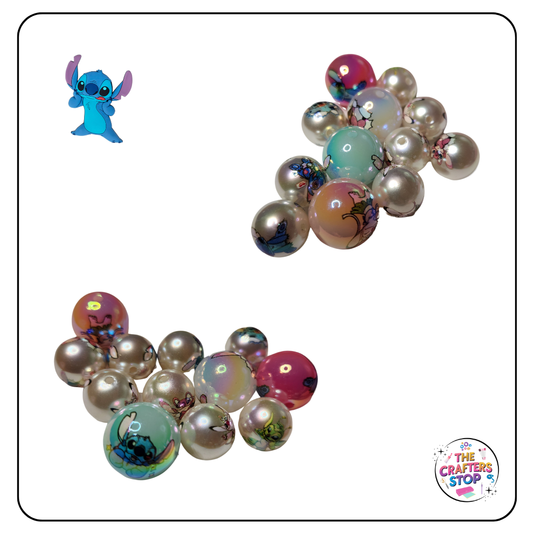 Mixed Acrylic Iridescent Stitch Beads