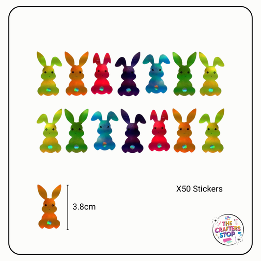 Holographic Bunny Scrapbooking Stickers