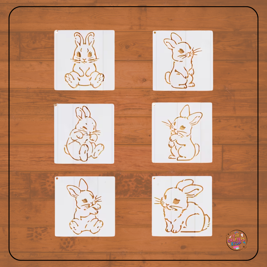 Cute Easter Bunny Themed Stencils