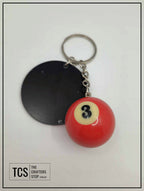 Eight Ball/Snooker Acrylic Keyring (Fathers Day Gift)