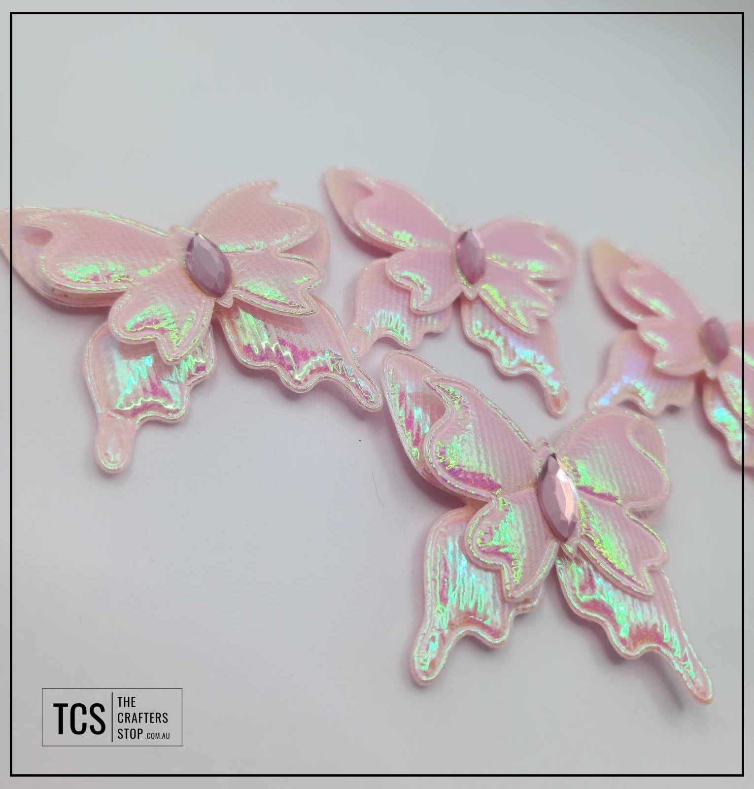 Fabric Iridescent 3D Butterfly (X4 Pack) 3 Colours