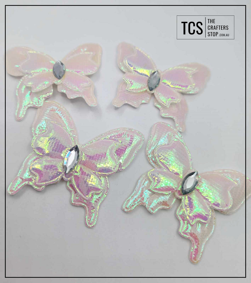 Fabric Iridescent 3D Butterfly (X4 Pack) 3 Colours