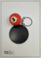 Eight Ball/Snooker Acrylic Keyring (Fathers Day Gift)