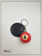 Eight Ball/Snooker Acrylic Keyring (Fathers Day Gift)