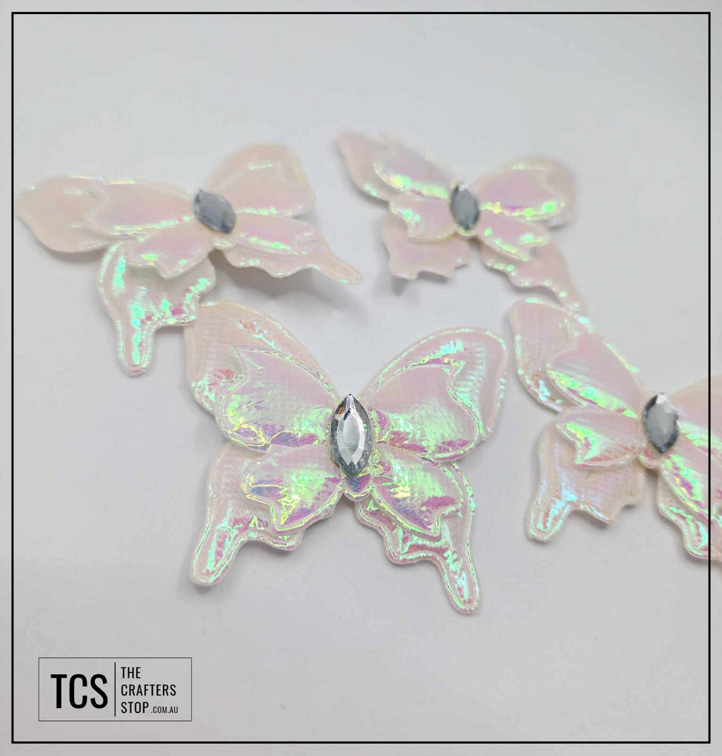 Fabric Iridescent 3D Butterfly (X4 Pack) 3 Colours