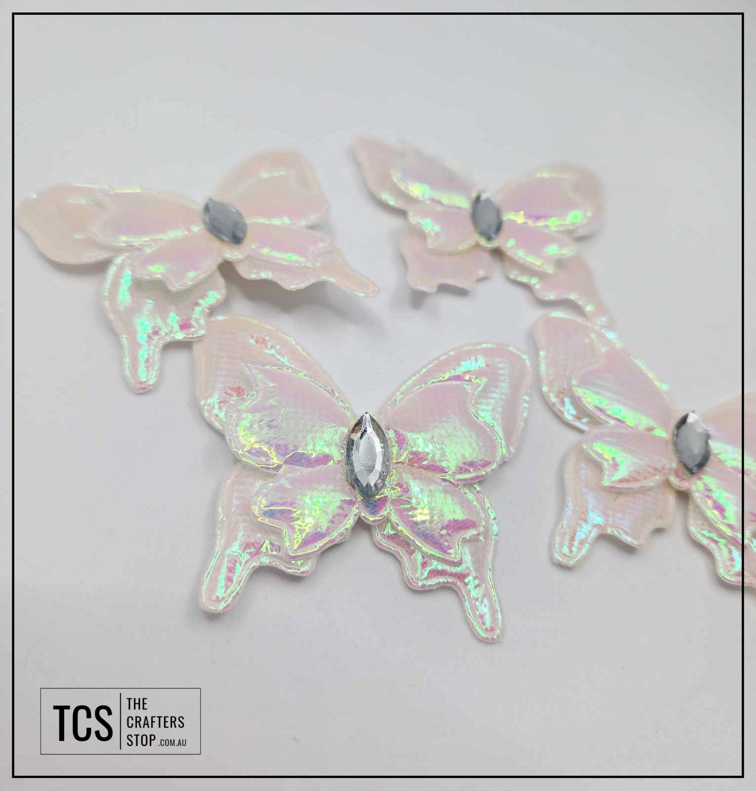 Fabric Iridescent 3D Butterfly (X4 Pack) 3 Colours