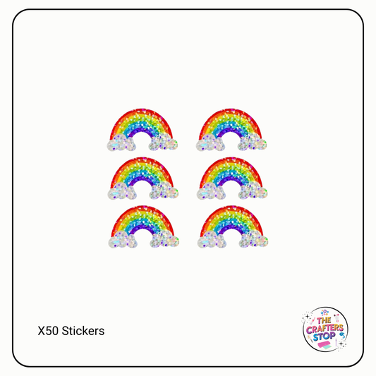 Glittery Rainbow Scrapbooking Stickers