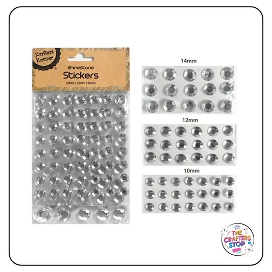 Adhesive Craft Rhinestones - 3 Sizes