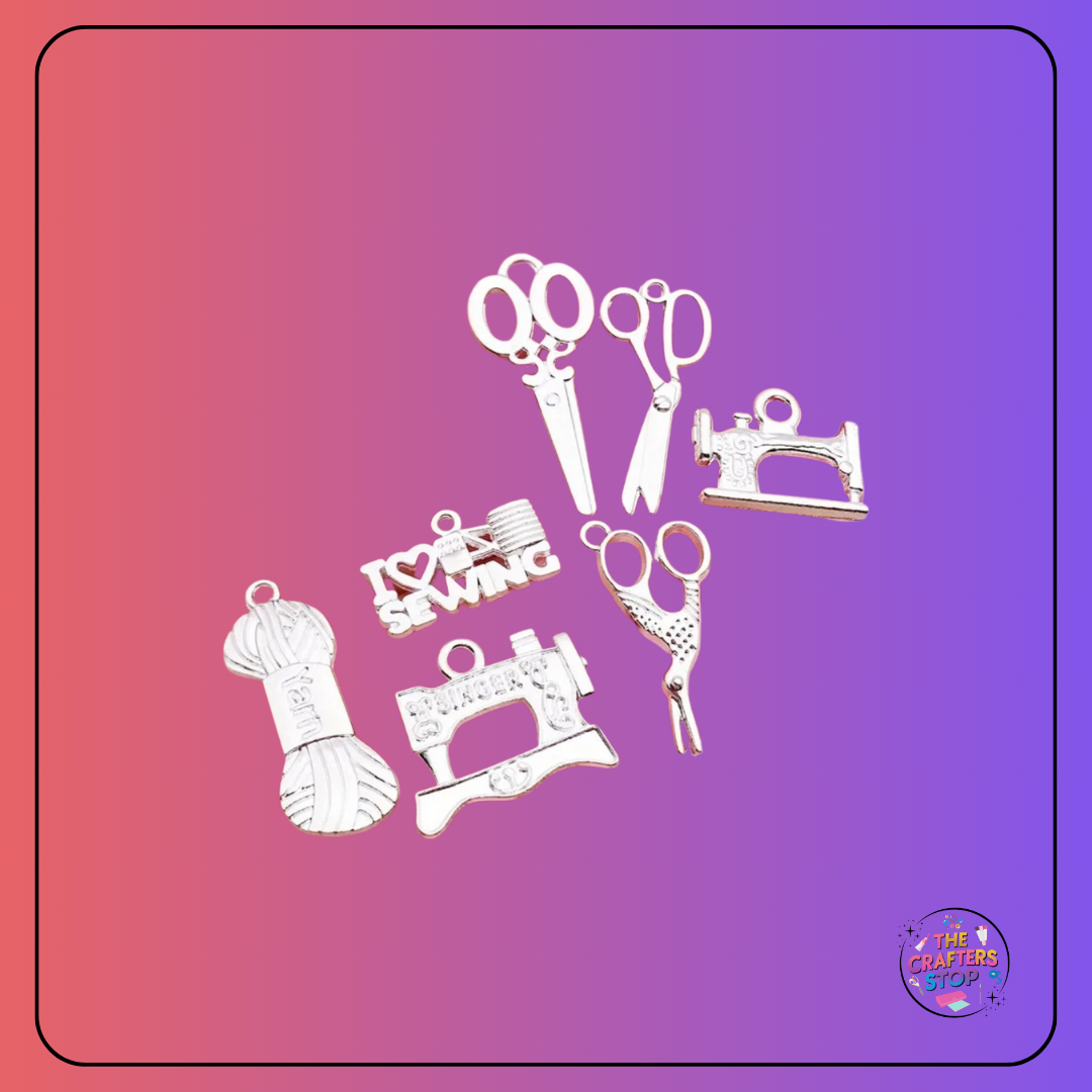 Sewing Themed Metal Charms - Gold/Silver