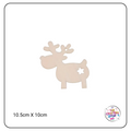 Christmas Wooden Cutout Shapes - Chubby Reindeer