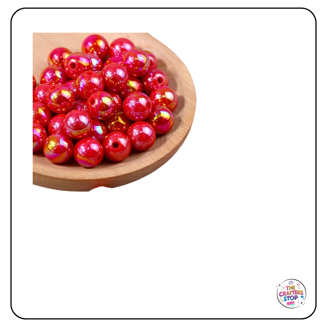 Large Acrylic Iridescent Beads - 14.5mm