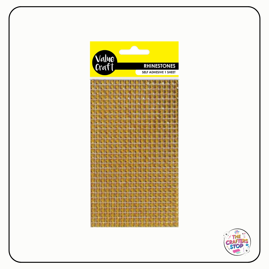 Craft Self Adhesive Square Rhinestone Sheets - 6 Colours