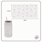 Pink Bow & Daisy UV Waterproof Stickers/Wrap