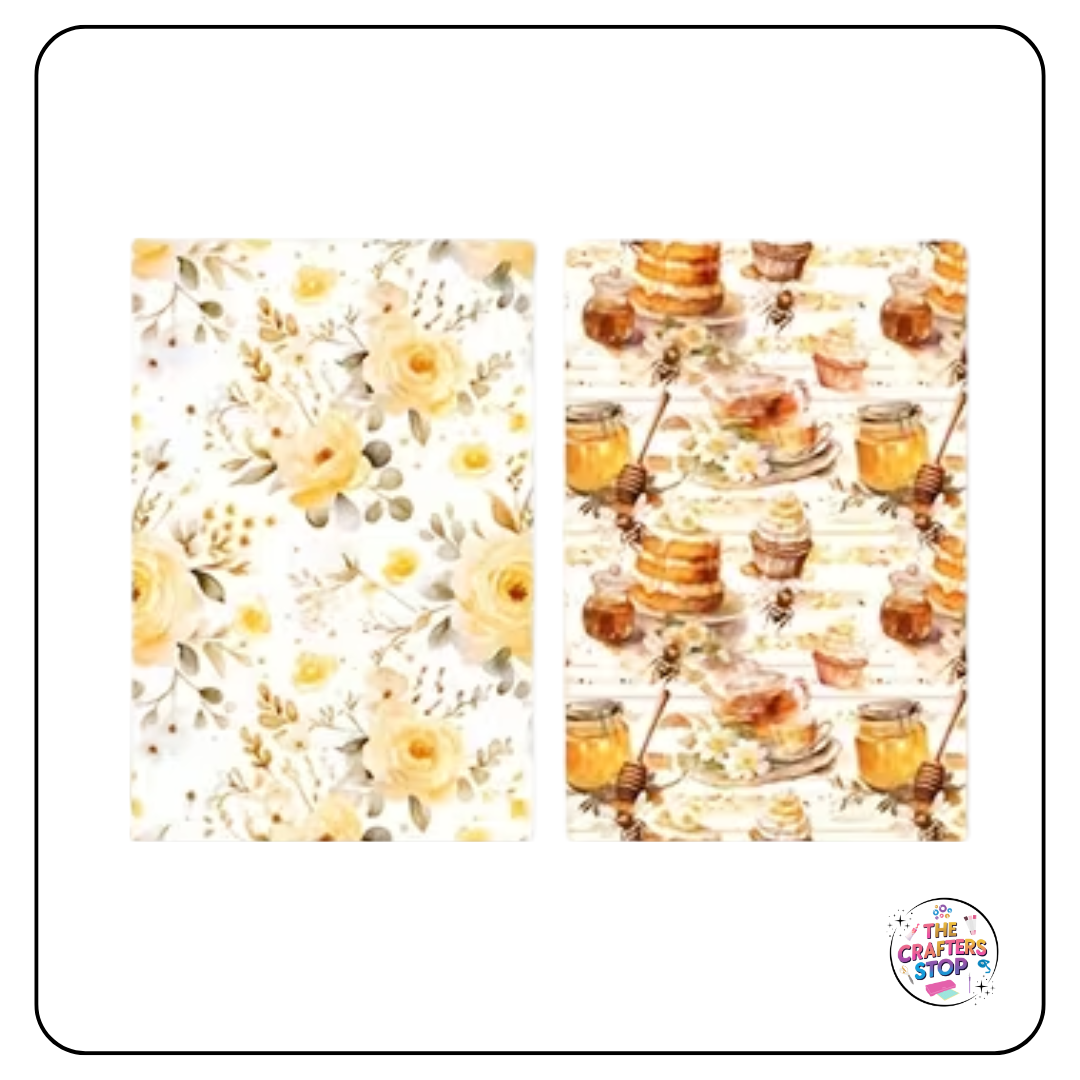 Beautiful Bee Designed Pattern Papers 24 Sheets
