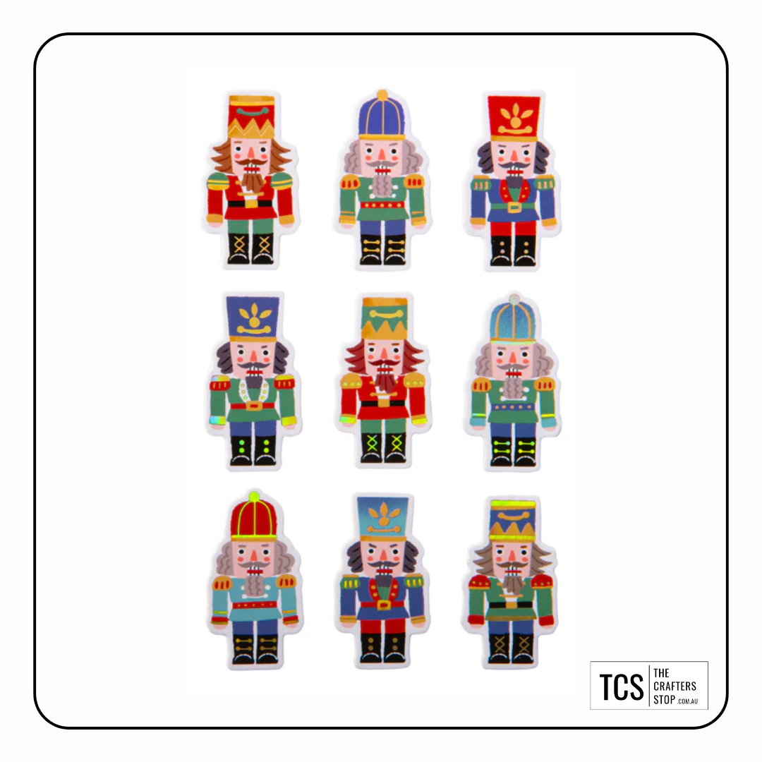 Christmas Nutcrackers 3D Foil Stickers